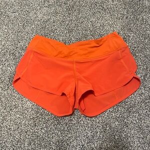 Lululemon Athletica Bright Orange Athletic Shorts